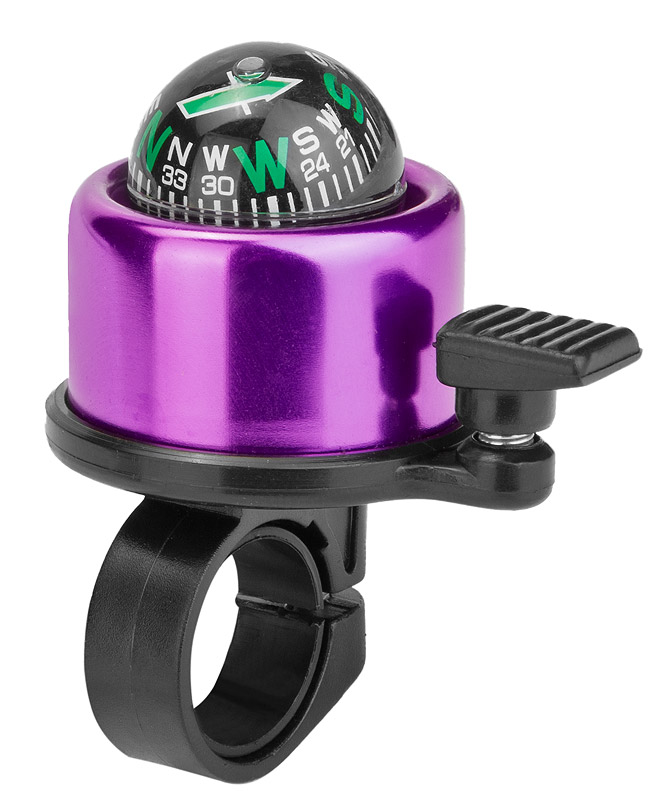 Звонок 14A-04 &quot;Компас&quot; алюминий/пластик, чёрно-фиолетовый 210102