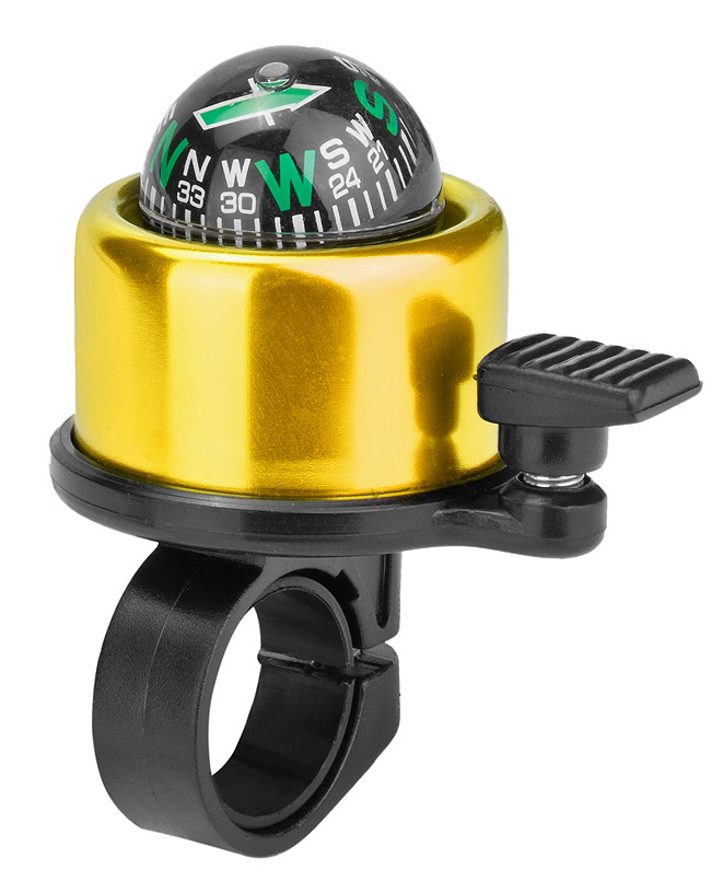 Звонок 14A-02 &quot;Компас&quot; алюминий/пластик, чёрно-золотистый 210101