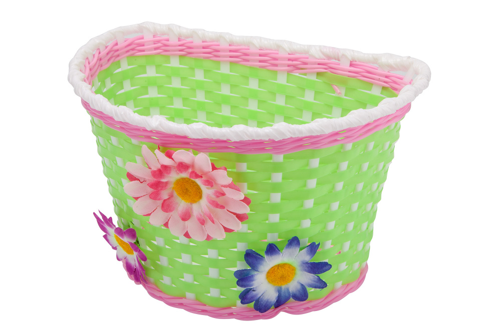 Велокорзина HL-BS01 235х165х155мм передняя для детских велосипедов, салатовая