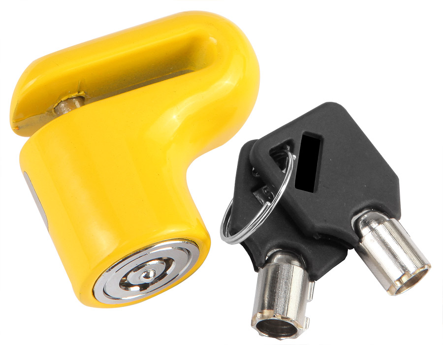 Замок 83205 на дисковый тормоз противоугонный жёлтый