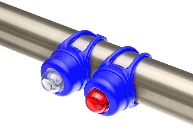 Фонари габаритные JY-320F+JY-320T, передний с белым, задний с красным светодиодами, синие 560139