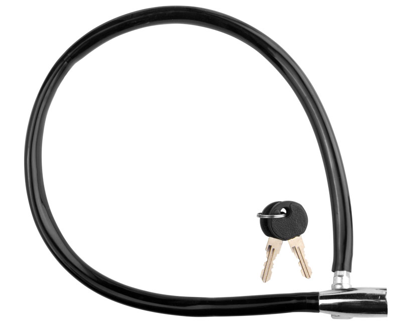 Трос-замок 86302, 10х650 мм, чёрно-серебристый