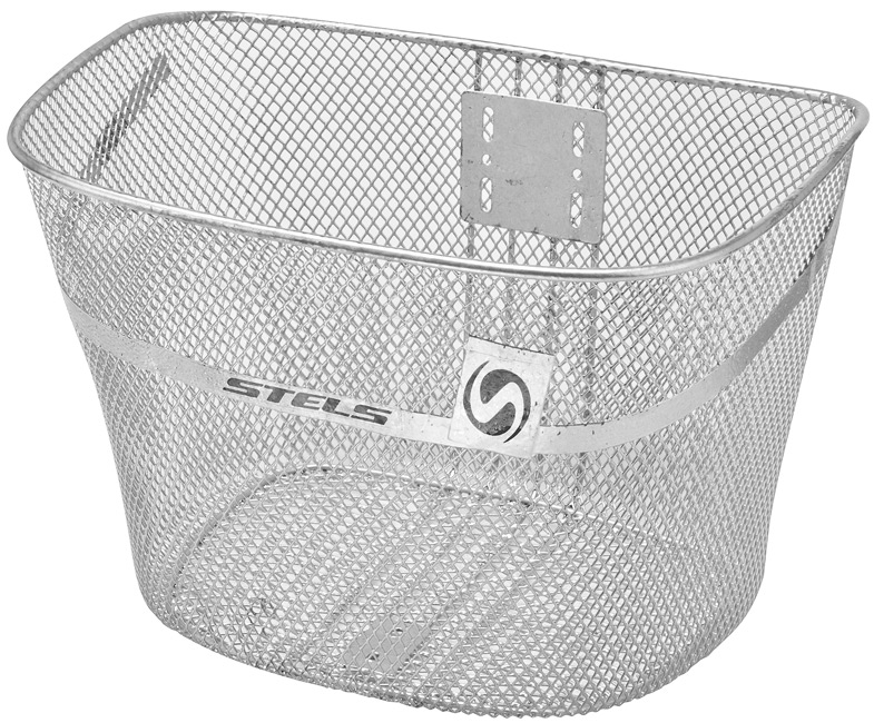 Велокорзина передняя JL-044-2 для 28&quot;, стальная серебристая