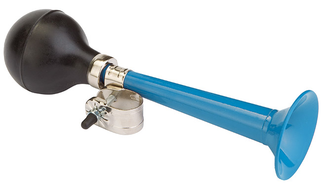 Клаксон 85B-02 сталь/резина чёрно-голубой 210183