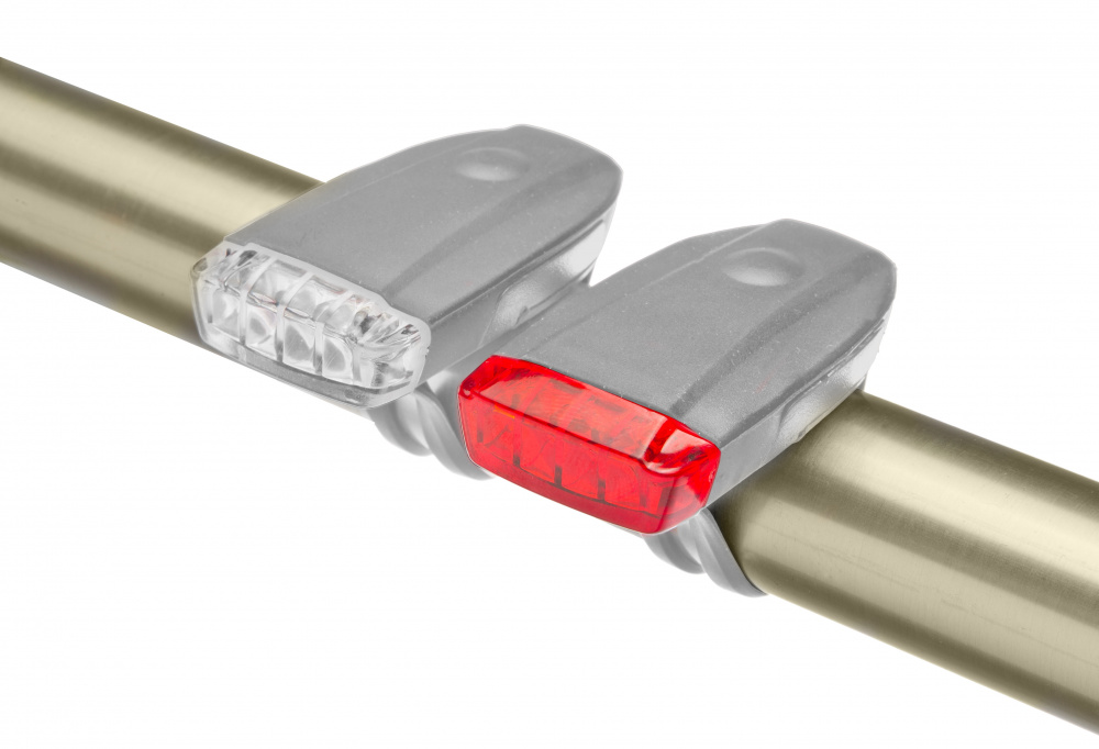 Фонари габаритные JY-378D, передний с 4 белыми, задний с 4 красными светодиодами, серые 560143