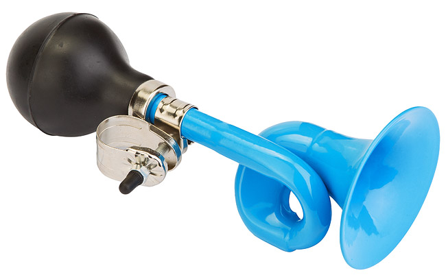 Клаксон 86B-02 сталь/резина чёрно-голубой 210188