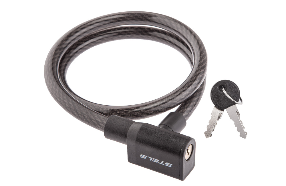 Трос-замок 84104, 12х800 мм, с ключом, чёрный 540073