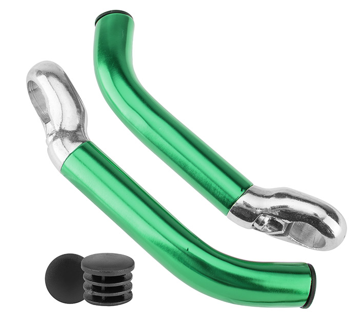 Рога на руль KWL-4, 2 болта, алюминиевые зеленые 440036