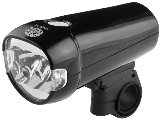 Фонарь передний JY-806A 3 больших светодиода 3 режима чёрный 560004