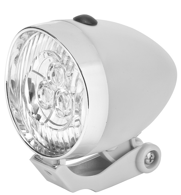 Фонарь передний JY-592 3 светодиода серебристо-белый 560095