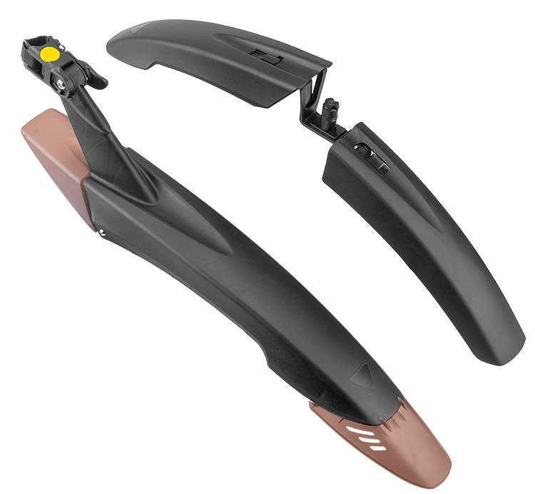 Крылья 24&quot;-26&quot; XGNB-065 полуфэтбайк, пластиковые, черно-коричневые, комплект