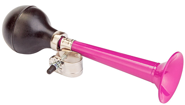 Клаксон 85B-02 сталь/резина чёрно-розовый 210182