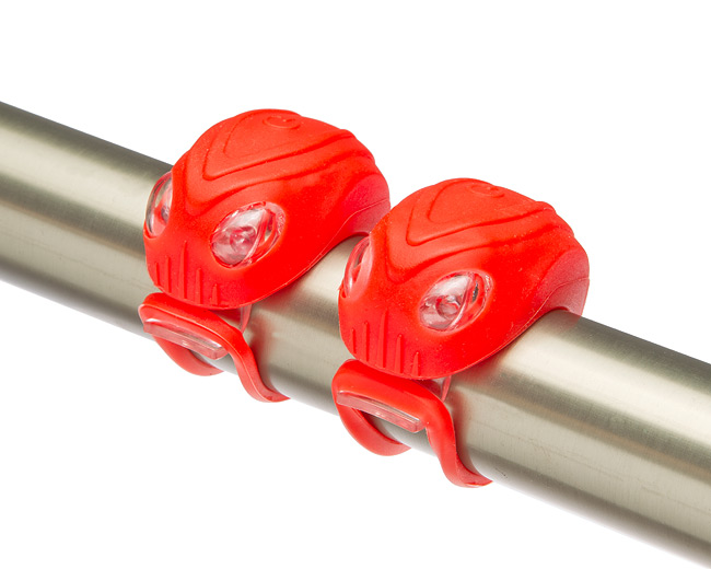 Фонари декоративные JY-267-18, передний с 2 белыми, задний с 2 красными светодиодами, красные 560151