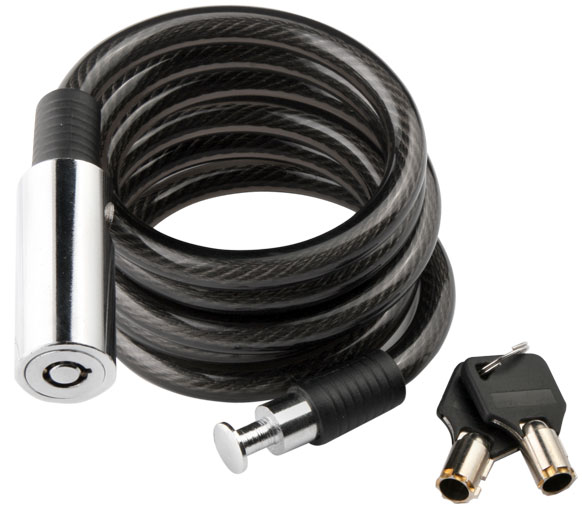 Трос-замок 87204 дл. 1500 мм, диам. 10 мм, чёрный. 540011