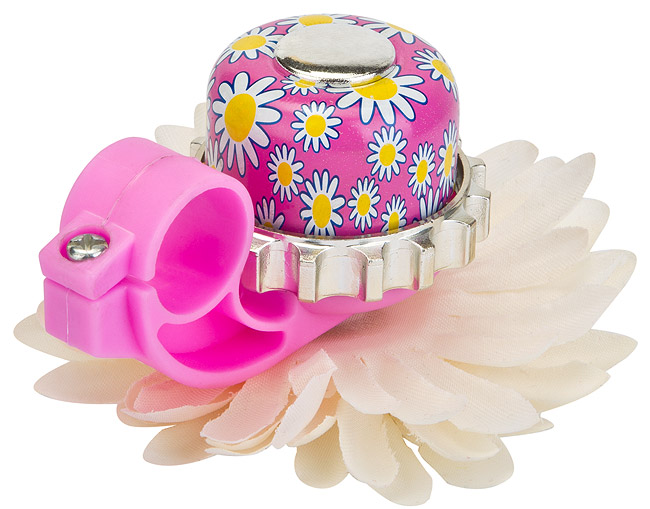 Звонок 24AH алюминий/пластик, &quot;Ромашка&quot;, бело-розово-фиолетовый 210122