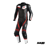 Комбинезон кож. VELOSTER  1 PC. SUIT BLACK/WHITE/FLUO-RED