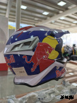 Шлем кроссовый HETOSHI RED BULL XD1-86 цв. Бело-фиолетовый р. XL