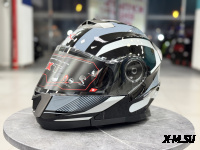 Шлем модуляр HETOSHI XD1-254 цв. Черный с белыми и серыми вставками р. M