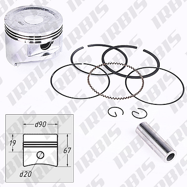 Поршневой комплект 4T ZS190F D90 h66,5 p20mm