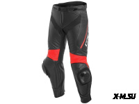 Брюки кож. DELTA 3 BLACK/BLACK/FLUO-RED