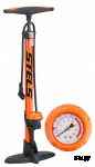 Насос ZF-037 ручной стационарный, с манометром, алюминиевый оранжевый