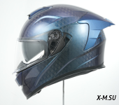 Шлем интеграл карбоновый HETOSHI FF936S CARBON 6K CUBIC CHAMELEON BLUE р.L