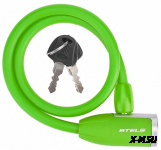 Трос-замок 84356 с ключом, со стальным тросом, 10х650 мм, зелёный. LU059786 540051