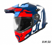 Шлем (мотард) JUST1 J34 Tour красный/синий глянцевый