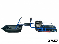 Мотобуксировщик толкач Альбатрос-XL8 с модулем. С фарой, тележки