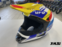 Шлем кроссовый HETOSHI UFD XD1-43 цв. Бело-сине-красно-желтый р. XL