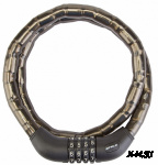 Трос-замок 81601 с шифром, со стальными звеньями, 18x1000 мм, чёрный 540046