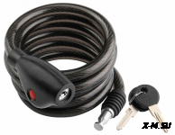 Трос-замок 87305+HL032 дл. 1800 мм, диам. 12 мм, с крепл., чёрный. LU001918 540013