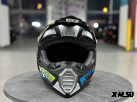 Шлем кроссовый HETOSHI XD1-3 цв. Черно-бело-красно-голубой F 7  р. L 