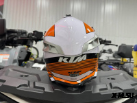 Шлем кроссовый HETOSHI AD2-3 цв. Бело-оранжевый р. L