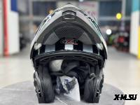 Шлем модуляр HETOSHI XD1-254 цв. Черный с белыми и серыми вставками р. XL