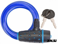 Трос-замок 87318 с ключом со стальн. тросом 8х1800мм, чёрно-синий. LU059791 540055